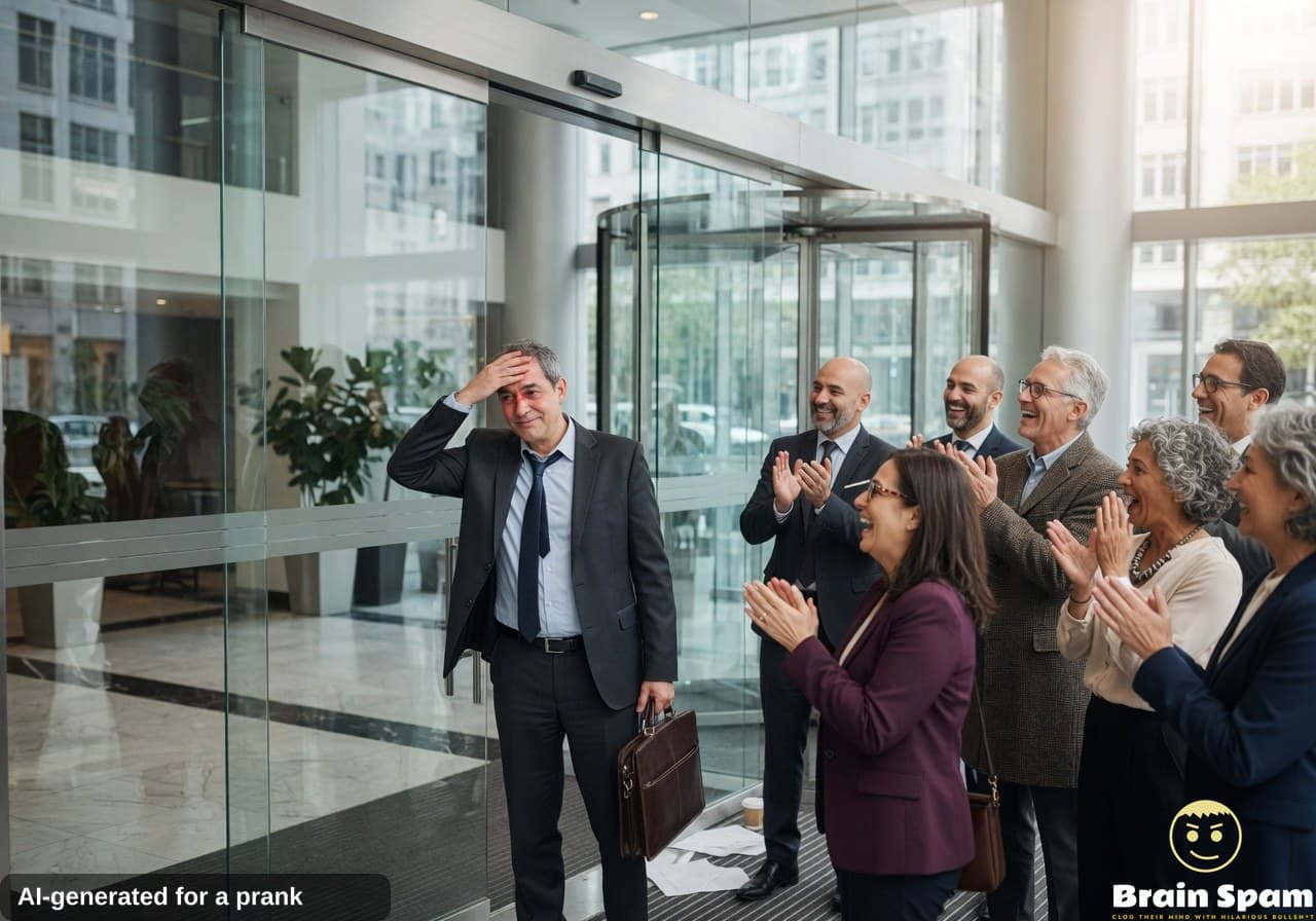 Omar Petrakis Walks Into Glass Door With Such Precision That Bystanders Erupt In Applause