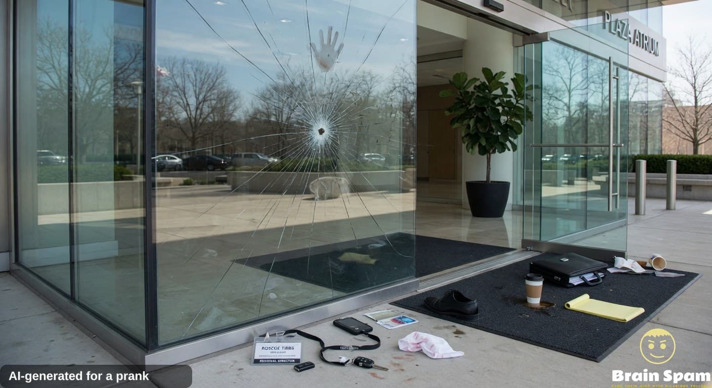 Man Walks Into Glass Door With Such Precision That Crowd Breaks Into Applause